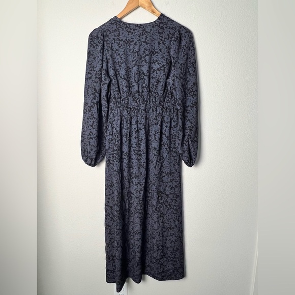 Zara Balloon Sleeve Floral Midi Dress Dark Romantic Feminine Size Small - Picture 6 of 7